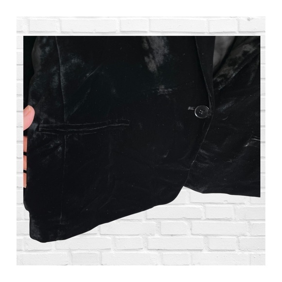 Lauren Ralph Lauren Black Silk Blend Velvet Cocktail Party Blazer Women's X-Larg - Picture 5 of 11